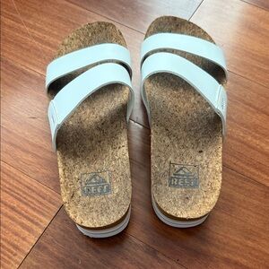 Reef White Cushion Vista Hi Cork Sandals
